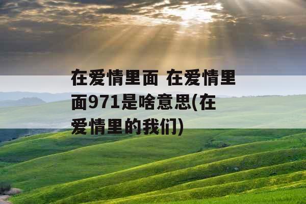 在爱情里面 在爱情里面971是啥意思(在爱情里的我们)
