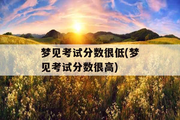梦见考试分数很低(梦见考试分数很高)