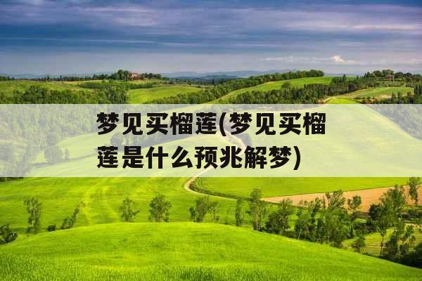 梦见买榴莲(梦见买榴莲是什么预兆解梦)