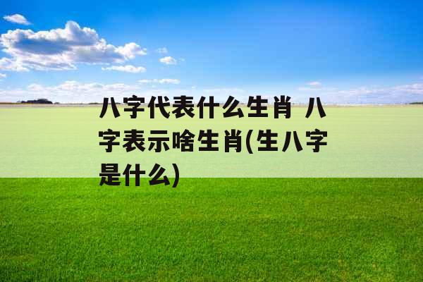 八字代表什么生肖 八字表示啥生肖(生八字是什么)