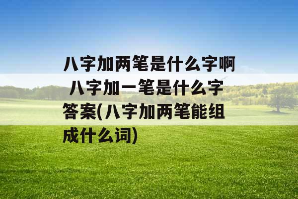 八字加两笔是什么字啊 八字加一笔是什么字答案(八字加两笔能组成什么词)