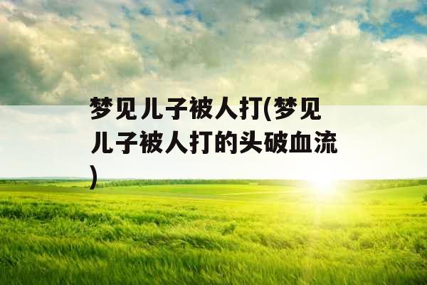 梦见儿子被人打(梦见儿子被人打的头破血流)