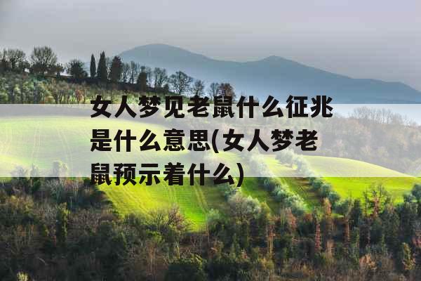 女人梦见老鼠什么征兆是什么意思(女人梦老鼠预示着什么) 女人梦见老鼠什么征兆是什么意思(女人梦老鼠预示着什么)