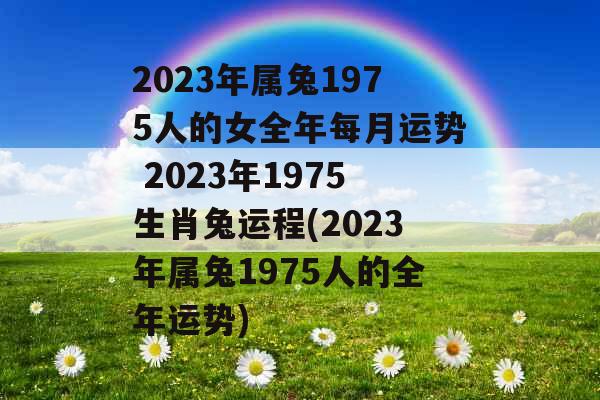 2023年属兔1975人的女全年每月运势 2023年1975生肖兔运程(2023年属兔1975人的全年运势)