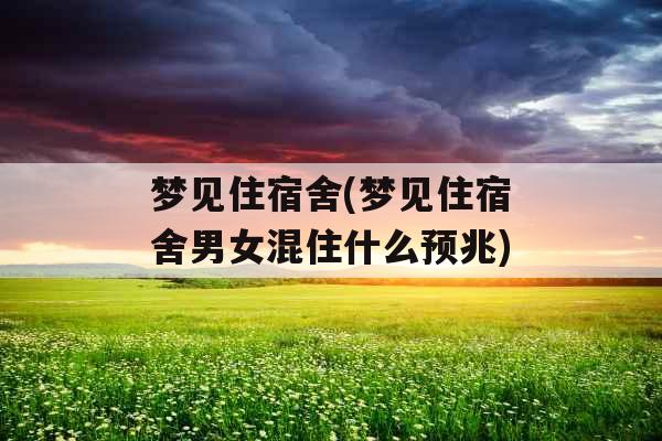 梦见住宿舍(梦见住宿舍男女混住什么预兆)