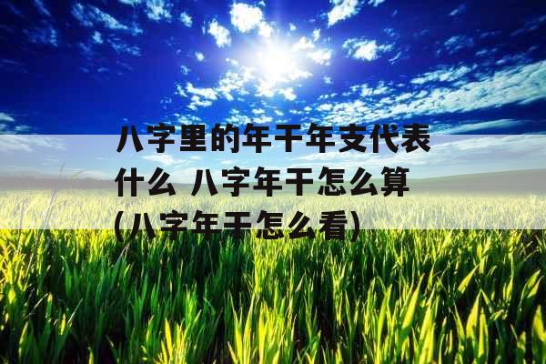 八字里的年干年支代表什么 八字年干怎么算(八字年干怎么看) 八字里的年干年支代表什么 八字年干怎么算(八字年干怎么看)