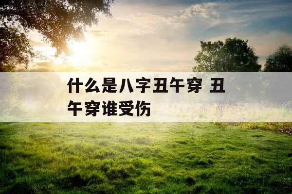 什么是八字丑午穿 丑午穿谁受伤