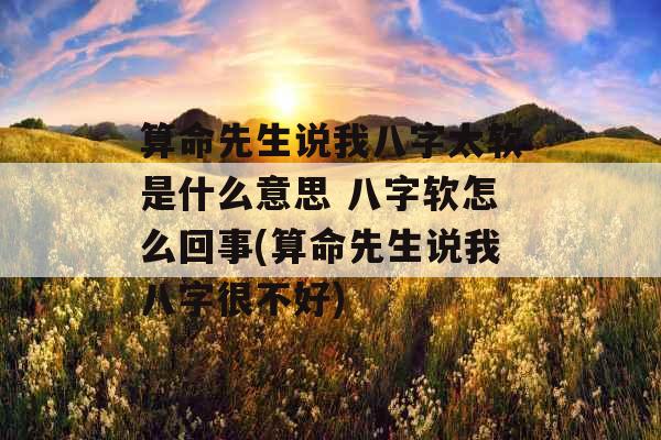 算命先生说我八字太软是什么意思 八字软怎么回事(算命先生说我八字很不好)