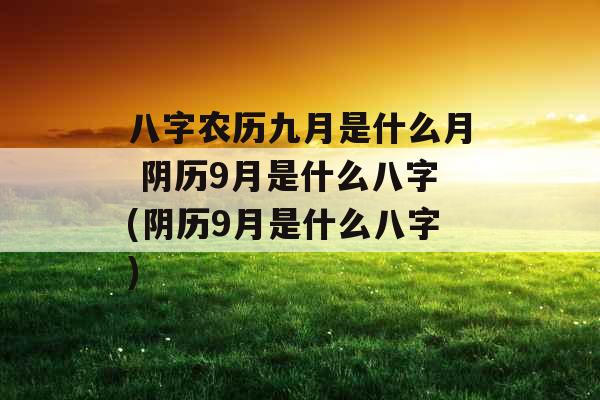 八字农历九月是什么月 阴历9月是什么八字(阴历9月是什么八字)