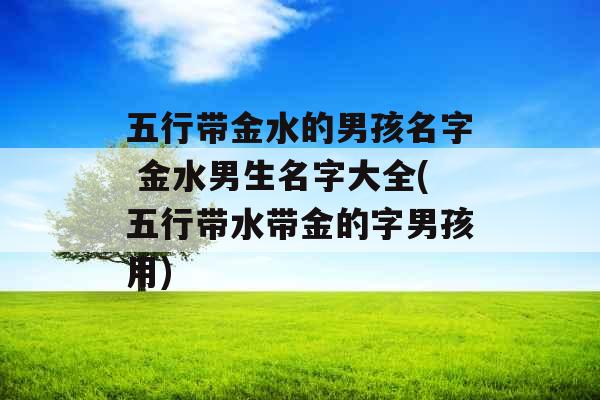 五行带金水的男孩名字 金水男生名字大全(五行带水带金的字男孩用)