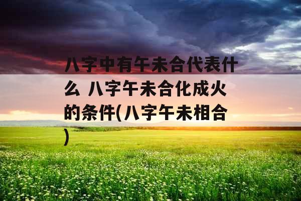 八字中有午未合代表什么 八字午未合化成火的条件(八字午未相合)