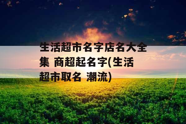 生活超市名字店名大全集 商超起名字(生活超市取名 潮流)