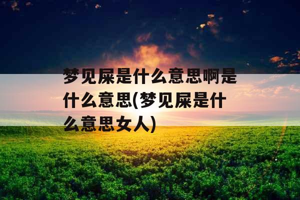 梦见屎是什么意思啊是什么意思(梦见屎是什么意思女人)