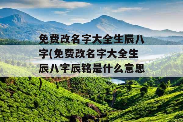 免费改名字大全生辰八字(免费改名字大全生辰八字辰铭是什么意思)