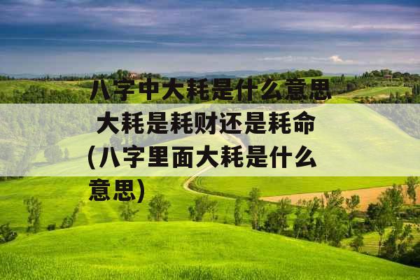八字中大耗是什么意思 大耗是耗财还是耗命(八字里面大耗是什么意思)