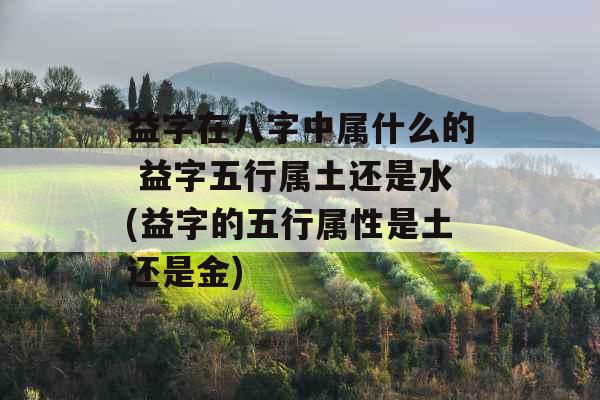 益字在八字中属什么的 益字五行属土还是水(益字的五行属性是土还是金)