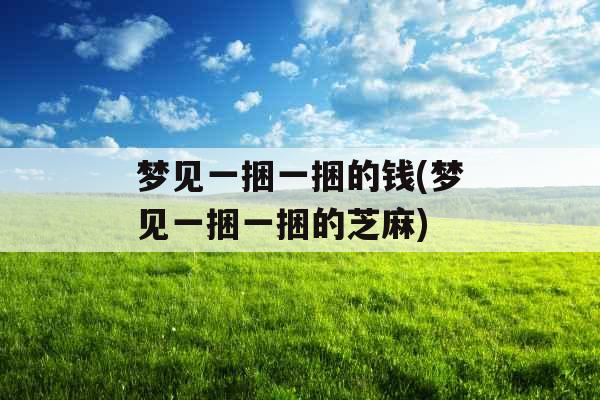 梦见一捆一捆的钱(梦见一捆一捆的芝麻) 梦见一捆一捆的钱(梦见一捆一捆的芝麻)