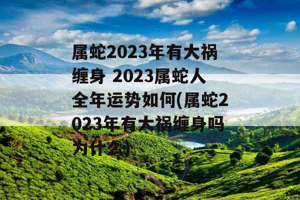 属蛇2023年有大祸缠身 2023属蛇人全年运势如何(属蛇2023年有大祸缠身吗为什么)
