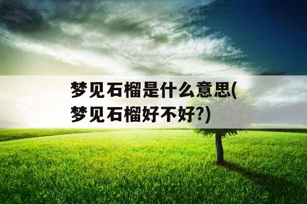 梦见石榴是什么意思(梦见石榴好不好?)