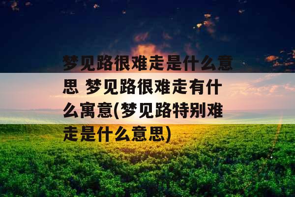 梦见路很难走是什么意思 梦见路很难走有什么寓意(梦见路特别难走是什么意思)
