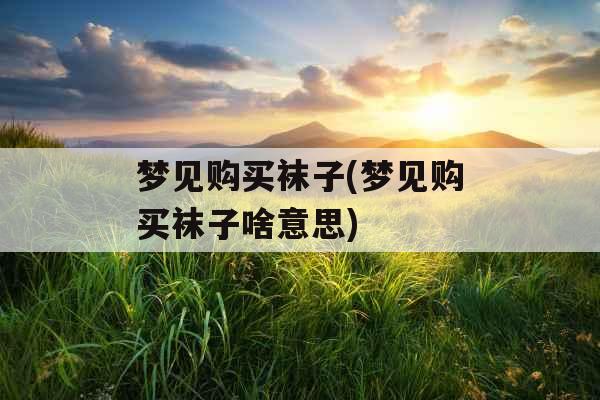 梦见购买袜子(梦见购买袜子啥意思)