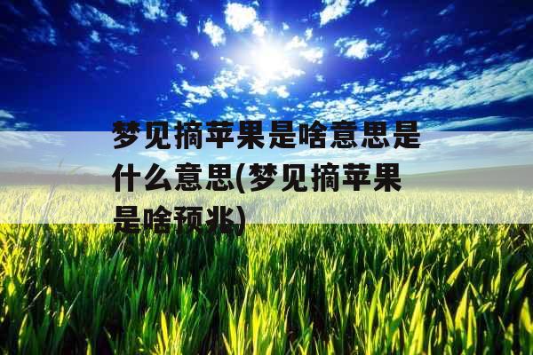 梦见摘苹果是啥意思是什么意思(梦见摘苹果是啥预兆) 梦见摘苹果是啥意思是什么意思(梦见摘苹果是啥预兆)