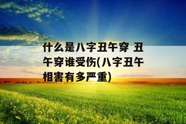 什么是八字丑午穿 丑午穿谁受伤(八字丑午相害有多严重)