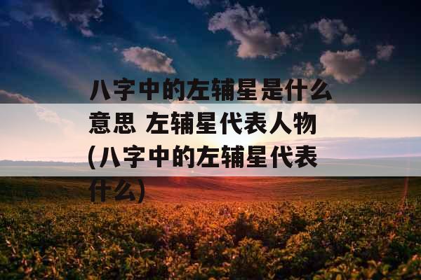 八字中的左辅星是什么意思 左辅星代表人物(八字中的左辅星代表什么)