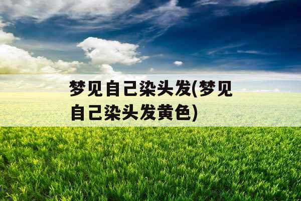梦见自己染头发(梦见自己染头发黄色) 梦见自己染头发(梦见自己染头发黄色)