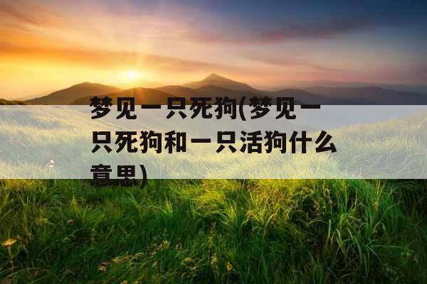 梦见一只死狗(梦见一只死狗和一只活狗什么意思) 梦见一只死狗(梦见一只死狗和一只活狗什么意思)