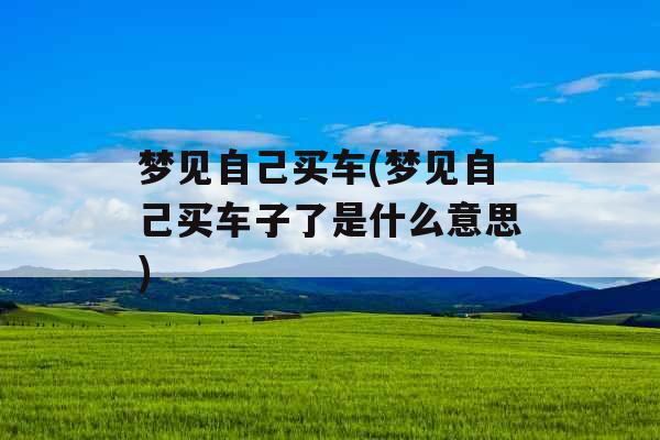 梦见自己买车(梦见自己买车子了是什么意思)
