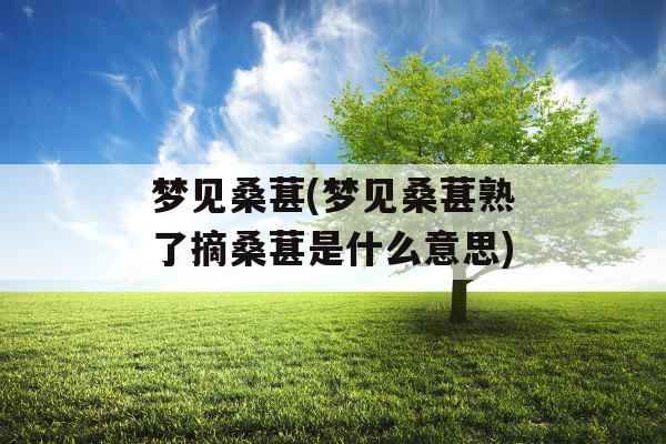 梦见桑葚(梦见桑葚熟了摘桑葚是什么意思)