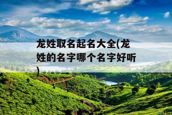 龙姓取名起名大全(龙姓的名字哪个名字好听)