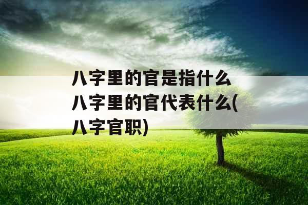 八字里的官是指什么 八字里的官代表什么(八字官职)