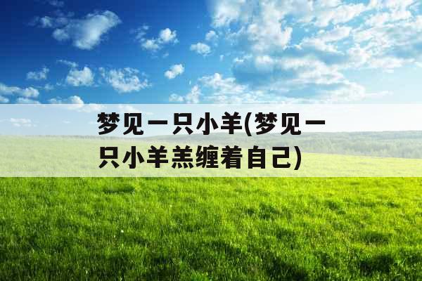 梦见一只小羊(梦见一只小羊羔缠着自己)