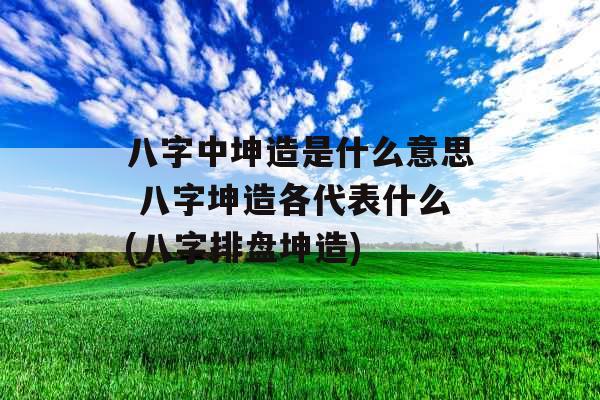 八字中坤造是什么意思 八字坤造各代表什么(八字排盘坤造) 八字中坤造是什么意思 八字坤造各代表什么(八字排盘坤造)