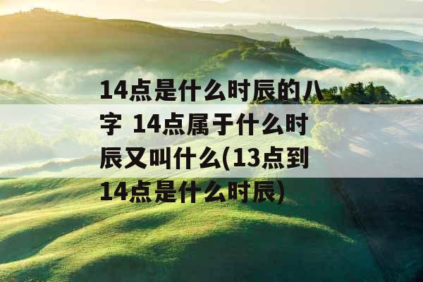 14点是什么时辰的八字 14点属于什么时辰又叫什么(13点到14点是什么时辰)