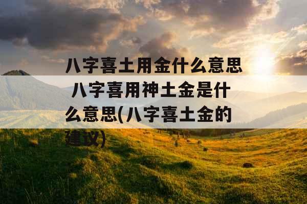 八字喜土用金什么意思 八字喜用神土金是什么意思(八字喜土金的建议)