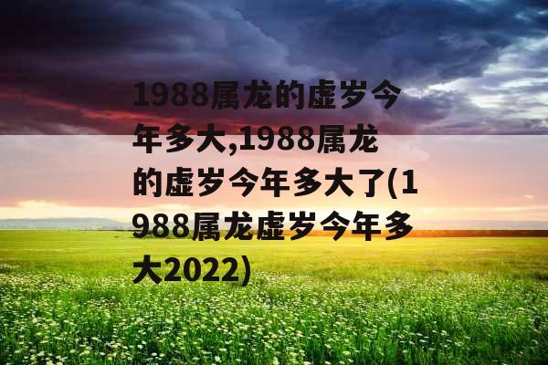 1988属龙的虚岁今年多大,1988属龙的虚岁今年多大了(1988属龙虚岁今年多大2022)