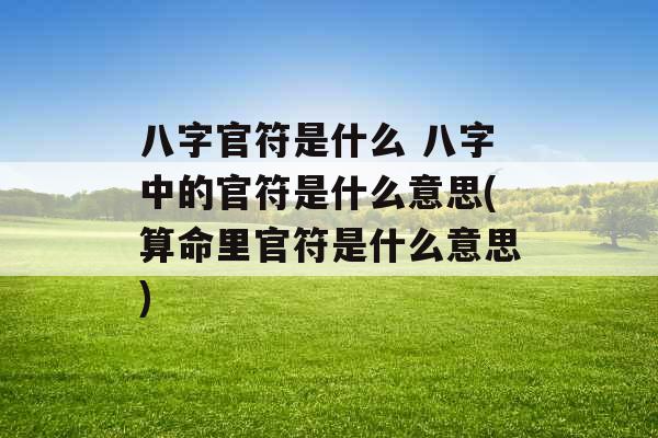 八字官符是什么 八字中的官符是什么意思(算命里官符是什么意思) 八字官符是什么 八字中的官符是什么意思(算命里官符是什么意思)