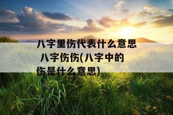 八字里伤代表什么意思 八字伤伤(八字中的伤是什么意思) 八字里伤代表什么意思 八字伤伤(八字中的伤是什么意思)