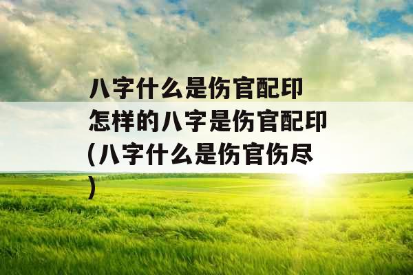 八字什么是伤官配印 怎样的八字是伤官配印(八字什么是伤官伤尽)