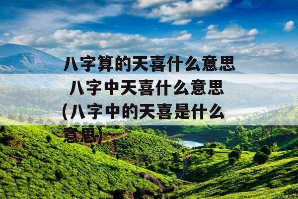 八字算的天喜什么意思 八字中天喜什么意思(八字中的天喜是什么意思)