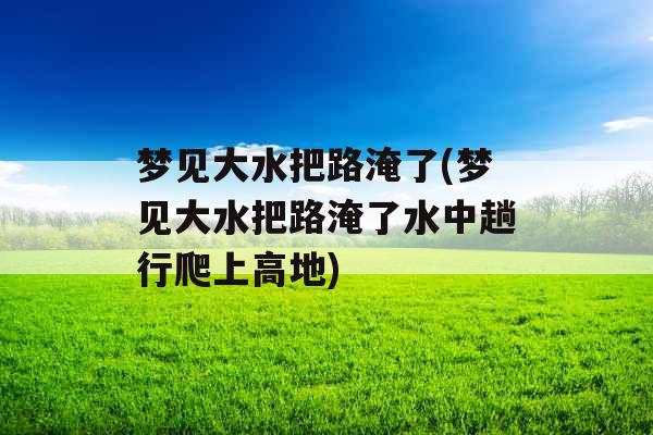 梦见大水把路淹了(梦见大水把路淹了水中趟行爬上高地)