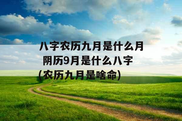 八字农历九月是什么月 阴历9月是什么八字(农历九月是啥命)