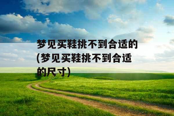 梦见买鞋挑不到合适的(梦见买鞋挑不到合适的尺寸) 梦见买鞋挑不到合适的(梦见买鞋挑不到合适的尺寸)