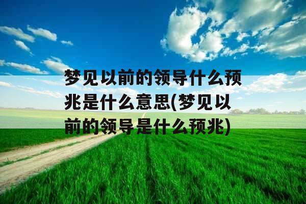 梦见以前的领导什么预兆是什么意思(梦见以前的领导是什么预兆)