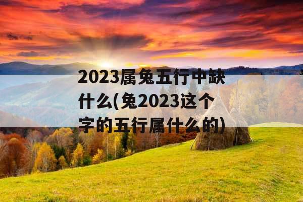 2023属兔五行中缺什么(兔2023这个字的五行属什么的) 2023属兔五行中缺什么(兔2023这个字的五行属什么的)