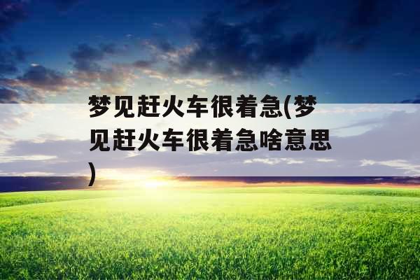 梦见赶火车很着急(梦见赶火车很着急啥意思)