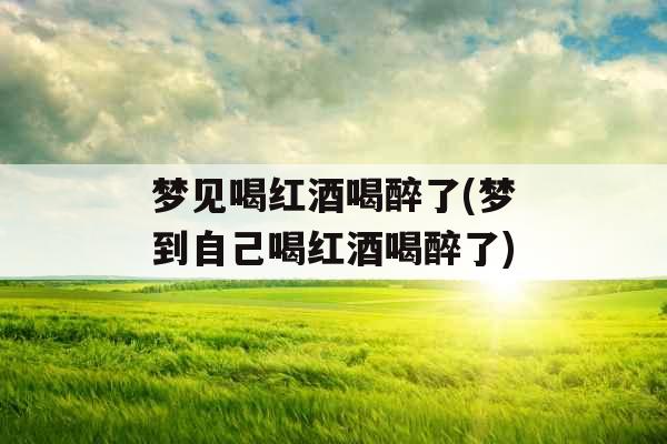 梦见喝红酒喝醉了(梦到自己喝红酒喝醉了)